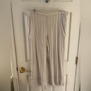 Loft Cropped Wide Leg Linen Pant - Sz L